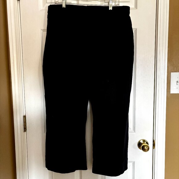 Old Navy Women’s High-Rise Wide-Leg Pants Sz 16 Black Stretch Cotton Chino - Picture 3 of 6